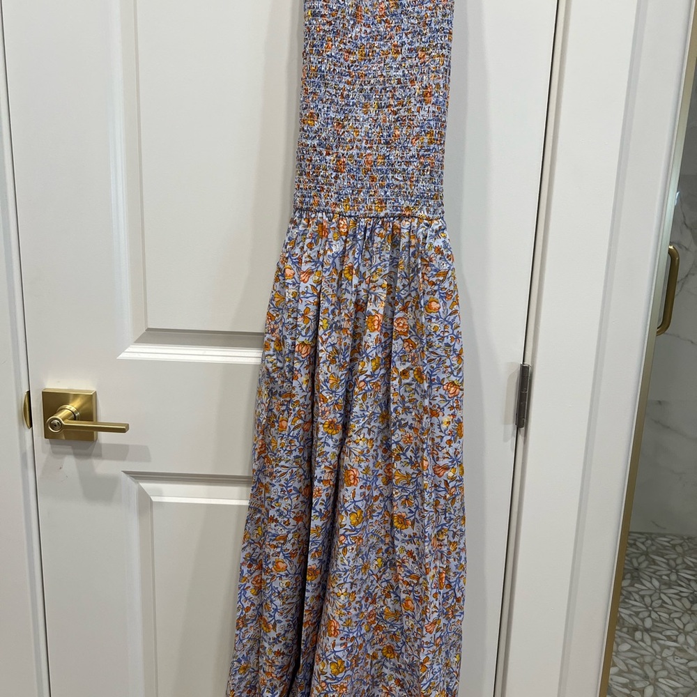 J. Crew Floral Maxi Dress - Blue and Orange
